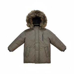Jacadi Gray Puffer Jacket with Faux Fur Hood